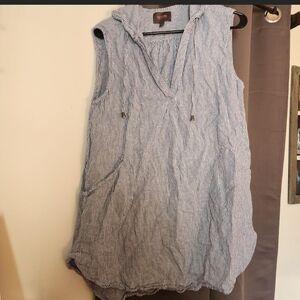 For Cynthia Blue and White Striped Tunic